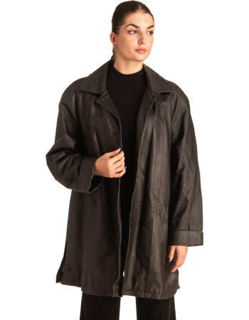 Γνήσιο Γυναικέιο Δερμάτινο Μπουφάν - T549