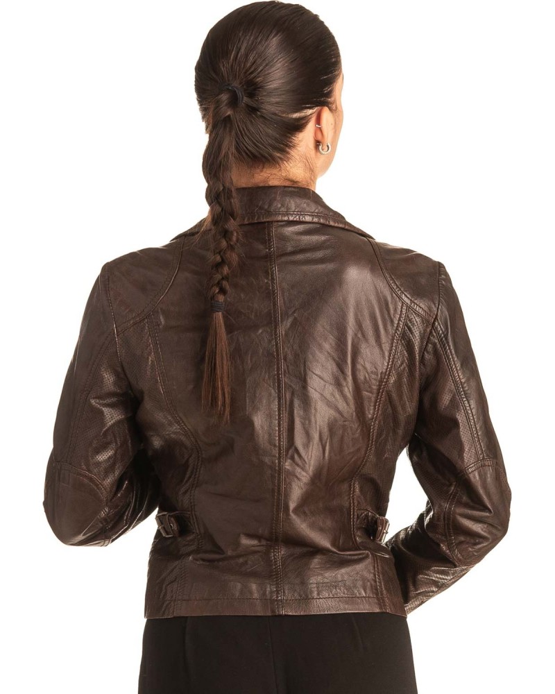 Γνήσιο Γυναικέιο Δερμάτινο Μπουφάν - T551