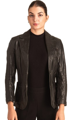 Γνήσιο Γυναικέιο Δερμάτινο Σακάκι - T553