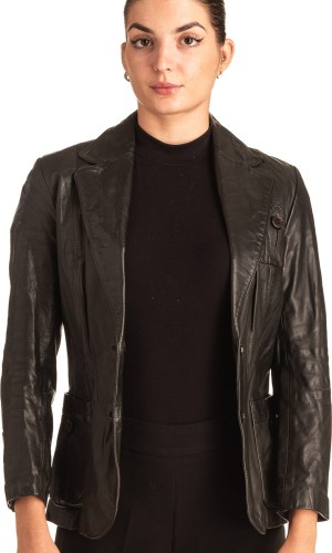 Γνήσιο Γυναικέιο Δερμάτινο Σακάκι - T553