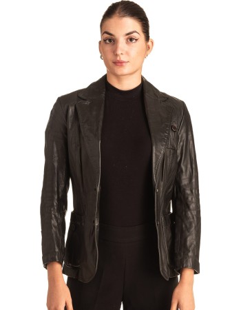 Γνήσιο Γυναικέιο Δερμάτινο Σακάκι - T553