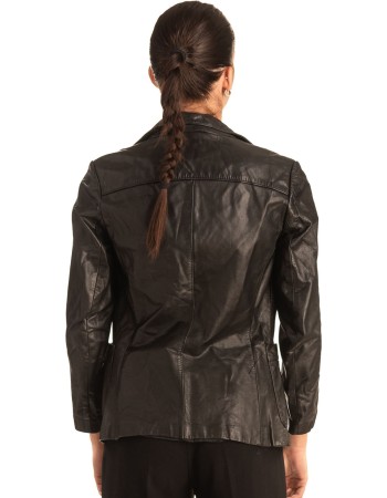 Γνήσιο Γυναικέιο Δερμάτινο Σακάκι - T553