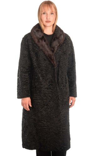 Γνήσια Γυναικεία Φυσική Γούνα με Βιζόν Γιακά  - X257