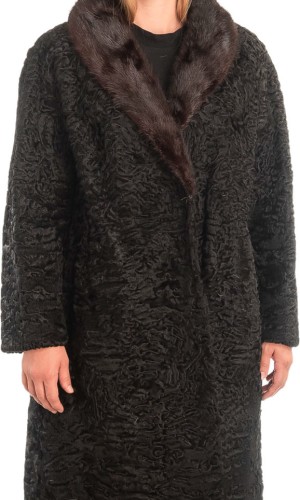 Γνήσια Γυναικεία Φυσική Γούνα με Βιζόν Γιακά  - X257