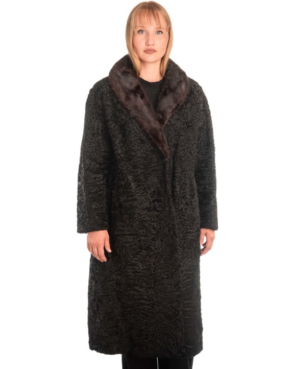 Γνήσια Γυναικεία Φυσική Γούνα με Βιζόν Γιακά  - X257