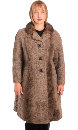 Γνήσια Γυναικεία Φυσική Γούνα με Βιζόν Γιακά  - X259