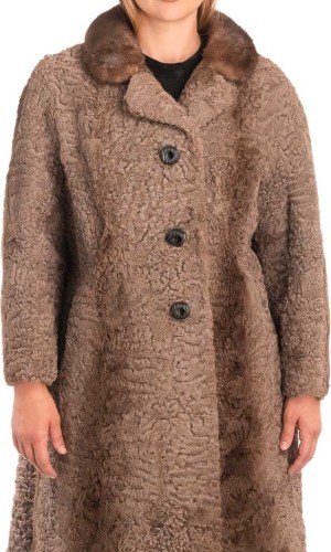 Γνήσια Γυναικεία Φυσική Γούνα με Βιζόν Γιακά  - X259