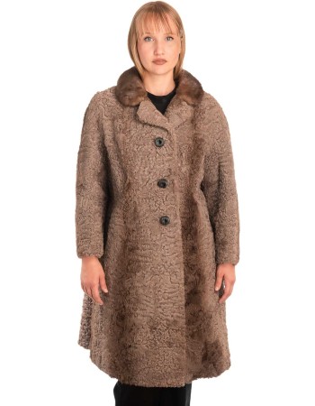 Γνήσια Γυναικεία Φυσική Γούνα με Βιζόν Γιακά  - X259