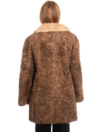 Γνήσια Γυναικεία Φυσική Γούνα με Βιζόν Γιακά  - X308