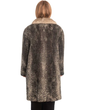 Γνήσια Γυναικεία Φυσική Γούνα με Βιζόν Γιακά  - X314