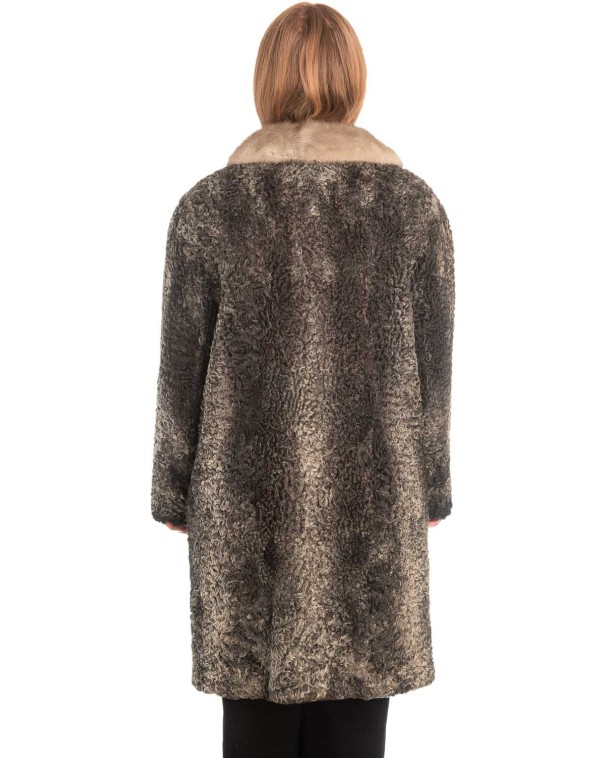 Γνήσια Γυναικεία Φυσική Γούνα με Βιζόν Γιακά  - X314