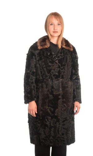 Γνήσια Γυναικεία Φυσική Γούνα με Βιζόν Γιακά  - X337