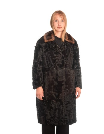 Γνήσια Γυναικεία Φυσική Γούνα με Βιζόν Γιακά  - X337