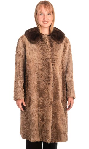Γνήσια Γυναικεία Φυσική Γούνα με Βιζόν Γιακά  - X386