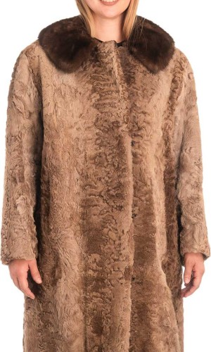 Γνήσια Γυναικεία Φυσική Γούνα με Βιζόν Γιακά  - X386