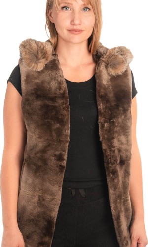 Γνήσια Γυναικεία Φυσική Γούνα Γιλέκο - X716