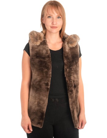Γνήσια Γυναικεία Φυσική Γούνα Γιλέκο - X716