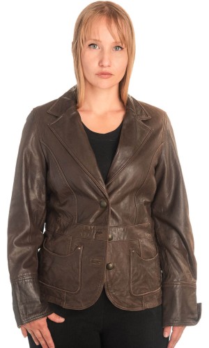 Γνήσιο Γυναικέιο Δερμάτινο Σακάκι - X752