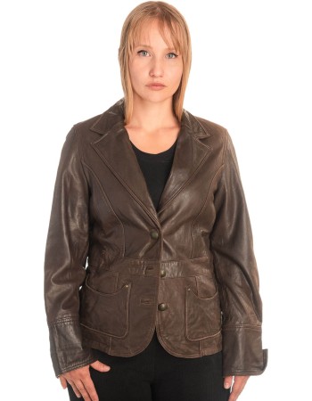 Γνήσιο Γυναικέιο Δερμάτινο Σακάκι - X752