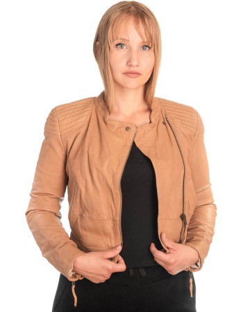 Γνήσιο Γυναικέιο Δερμάτινο Μπουφάν - X755