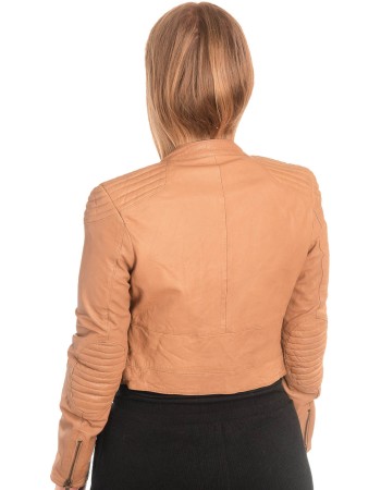 Γνήσιο Γυναικέιο Δερμάτινο Μπουφάν - X755