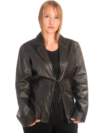 Γνήσιο Γυναικέιο Δερμάτινο Σακάκι - X757