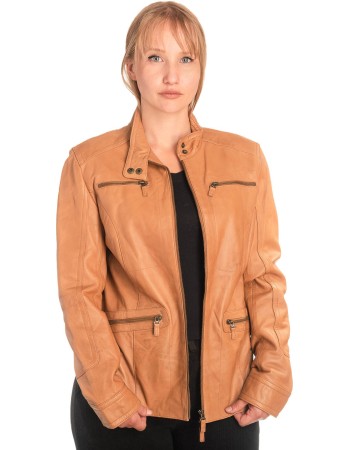 Γνήσιο Γυναικέιο Δερμάτινο Μπουφάν - X760