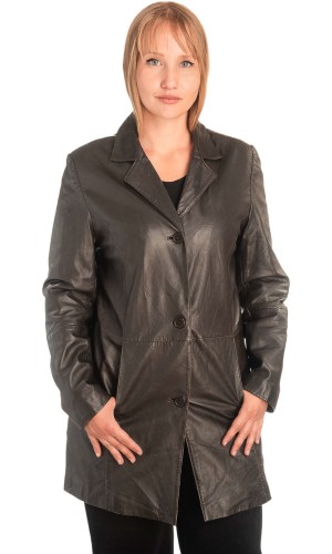 Γνήσιο Γυναικέιο Δερμάτινο Παλτό - X763