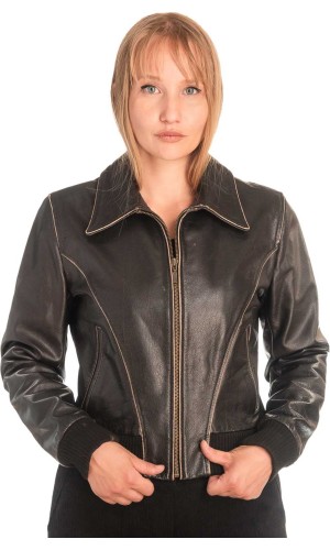 Γνήσιο Γυναικέιο Δερμάτινο Μπουφάν - X766