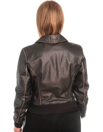Γνήσιο Γυναικέιο Δερμάτινο Μπουφάν - X766