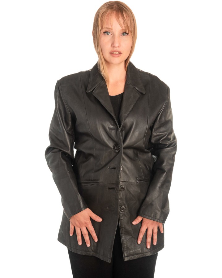 Γνήσιο Γυναικέιο Δερμάτινο Σακάκι - X775