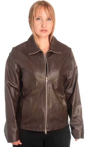 Γνήσιο Γυναικέιο Δερμάτινο Μπουφάν - X776