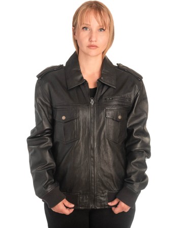 Γνήσιο Γυναικέιο Δερμάτινο Μπουφάν - X779