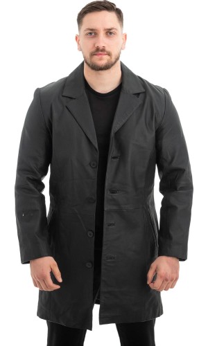 Γνήσιο Ανδρικό Δερμάτινο Παλτό - Z452