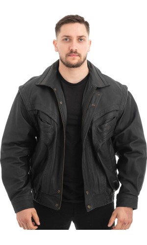  Γνήσιο Ανδρικό Δερμάτινο Μπουφάν - Z454
