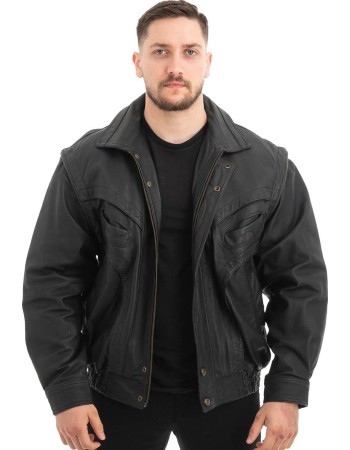  Γνήσιο Ανδρικό Δερμάτινο Μπουφάν - Z454