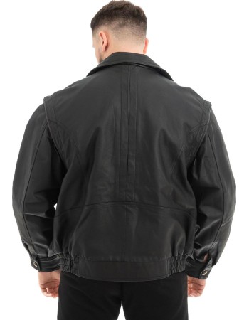  Γνήσιο Ανδρικό Δερμάτινο Μπουφάν - Z454