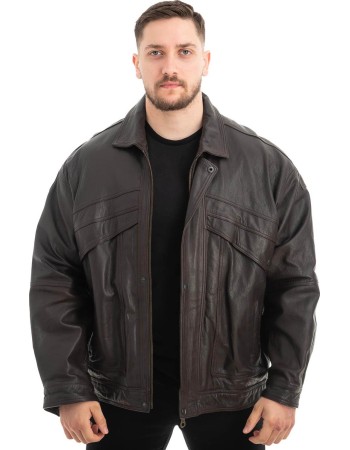  Γνήσιο Ανδρικό Δερμάτινο Μπουφάν - Z455