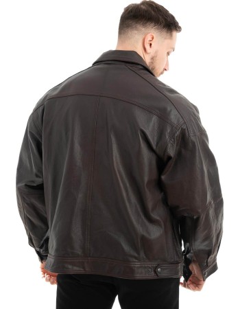  Γνήσιο Ανδρικό Δερμάτινο Μπουφάν - Z455