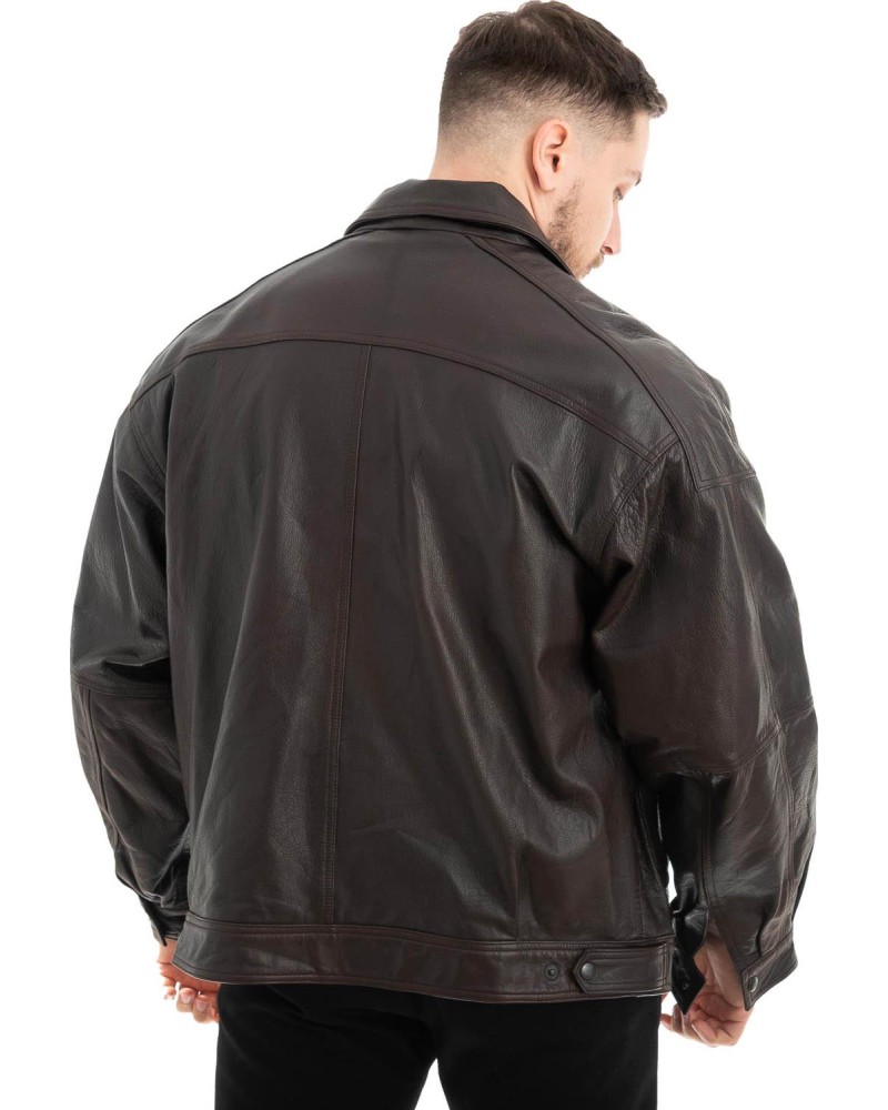  Γνήσιο Ανδρικό Δερμάτινο Μπουφάν - Z455