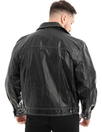  Γνήσιο Ανδρικό Δερμάτινο Μπουφάν - Z457