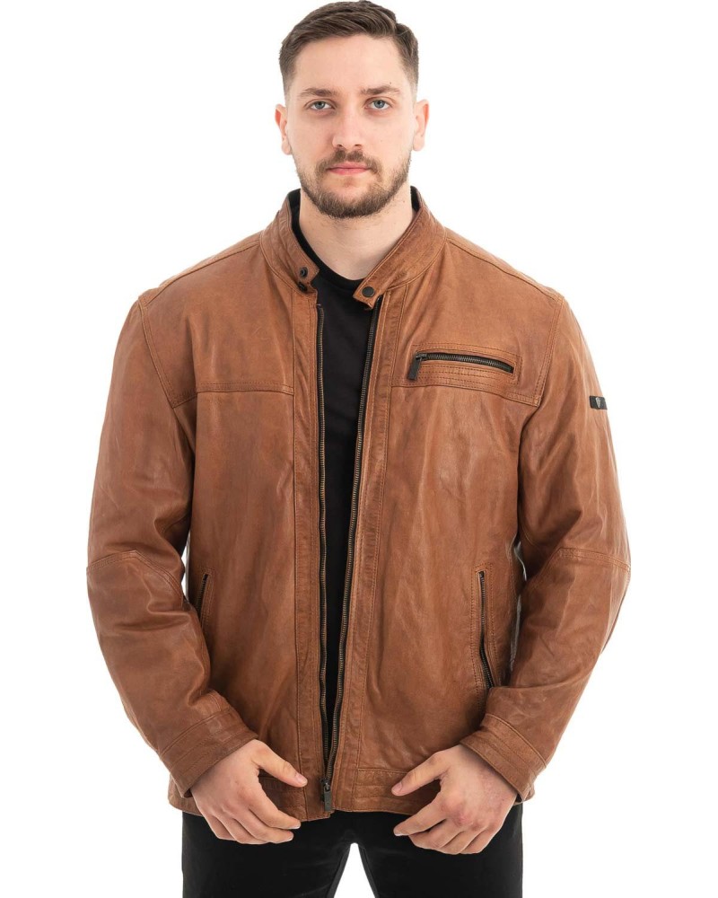  Γνήσιο Ανδρικό Δερμάτινο Μπουφάν - Z459