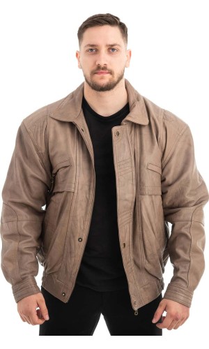  Γνήσιο Ανδρικό Δερμάτινο Μπουφάν - Z460