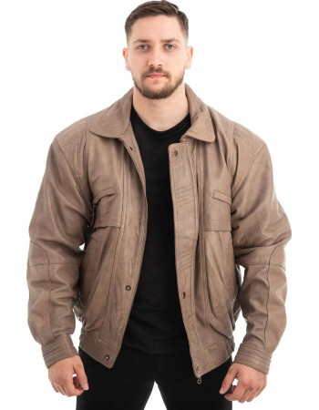  Γνήσιο Ανδρικό Δερμάτινο Μπουφάν - Z460