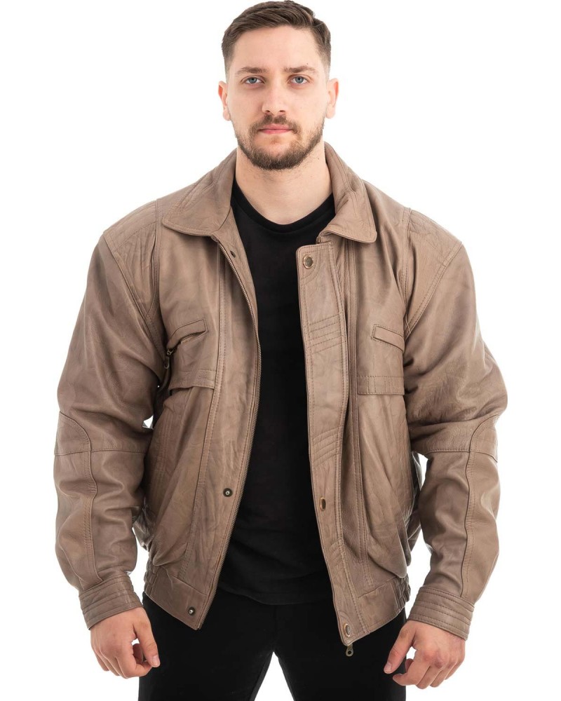  Γνήσιο Ανδρικό Δερμάτινο Μπουφάν - Z460