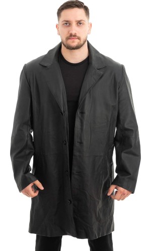 Γνήσιο Ανδρικό Δερμάτινο Παλτό - Z466