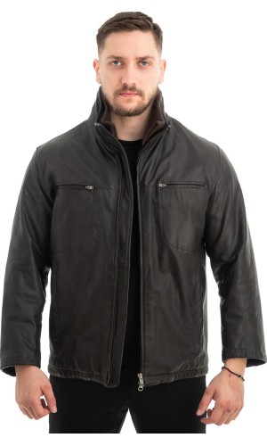  Γνήσιο Ανδρικό Δερμάτινο Μπουφάν - Z474