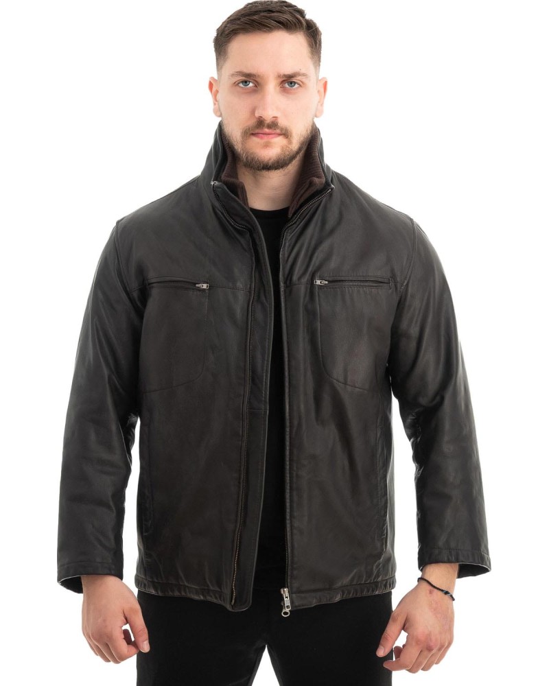  Γνήσιο Ανδρικό Δερμάτινο Μπουφάν - Z474