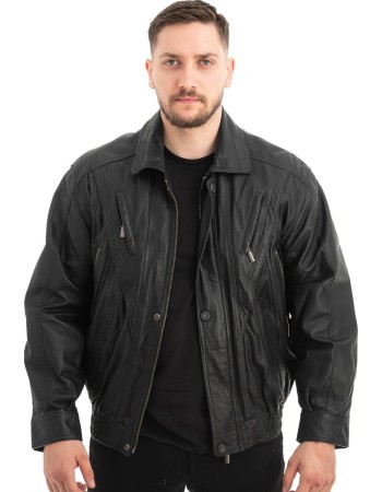  Γνήσιο Ανδρικό Δερμάτινο Μπουφάν - Z490