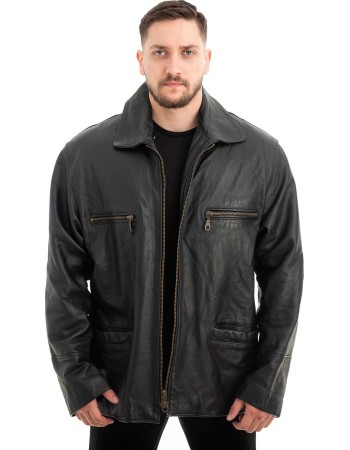  Γνήσιο Ανδρικό Δερμάτινο Μπουφάν - Z496